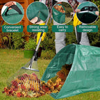 60Gallon Leaf Collector and Adjustable Metal Rake Set,Detachable 18 Tines Leaf Rake with Dustpan-Type Leaf Bag,Leaves Pick up Tool Set,Lawn and Leaf Collector Tool Kit for Lawn Yard Leaves,Shrub,Grass