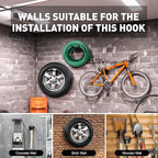 SMART JERRY - Garage Hooks Heavy Duty Tool Organizer │Wall Mount Hooks for Car Tires, Ladders, Chairs, Strollers & Power Tools │Garage Organization Hooks │4 Pack