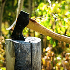 COUNCIL TOOL Wood-Craft Pack Axe - 2 lb Camping Axe, 19" Hickory Handle with Leather Sheath, Made in The USA - WC20PA19C
