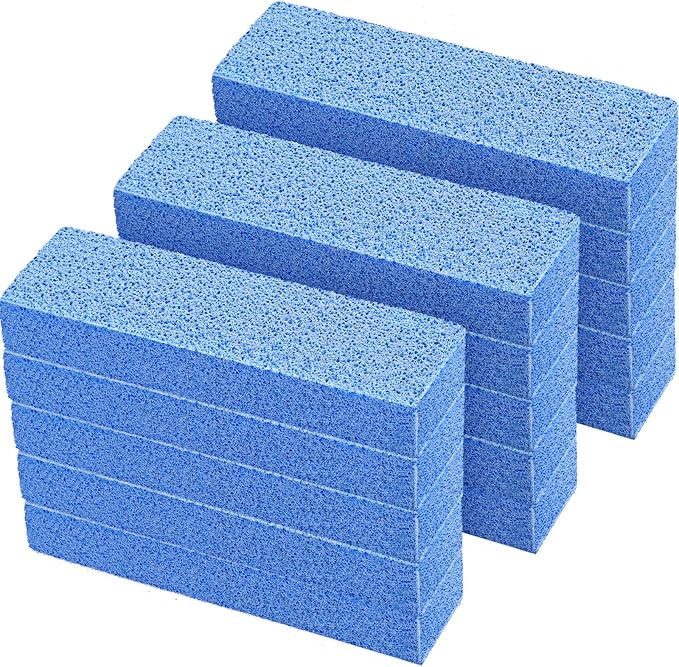 20 Pieces Pumice Stones for Cleaning - Pumice Scouring Pad, Stick Cleaner for Removing Toilet Bowl Ring, Bath, Household, Kitchen, Pool, 5.9 x 1.4 x 0.9 Inch(Blue)