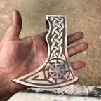 WHS201 Viking Axe Head, Custom Hand Forged Viking Axe Real Head, Tomahawk Viking Hatchet Beared Camping Axe Blade, 5160 HIGH Carbon Steel Blade, Viking Gift for Him - Christmas Gift (Smoked)