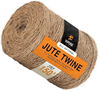 Jute Twine - 3 Ply Brown Roll 150 Feet Natural Jute String for Crafts, Packaging, Wrapping, Decorative Rope Cord for Hanging Ornaments