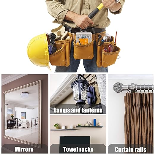 KURUI Drywall Anchors and Screws Assortment Kit 270PCS, 135 Plastic Dry Wall Expansion Anchors and 135 Philips Flat Head Wood Screws, 5 Sizes Wall Hanging Kit for Art Decor, Replaces Picture Nails