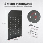 TRZZ Power Tool Organizer Wall Mount, 3-Layer Charging Station with 8 Outlets, 6 Drill Holders and Drill Bit Rack, Efficient and Organized Storage for Garage, Workbench, and Workshop (Black)
