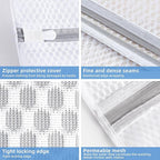 Laundry Bags 4 Pcs Mesh - 12 x 16 Inches, Durable Zipper Mesh Wash Bags for Delicates & Traveling