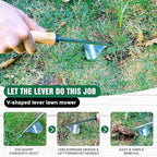 Weed Remover Tool 2-Piece with Wood Handle, Weeding Garden Tools for Gardening with Serrated Edge, Weed Puller for Removing Moss and Weeds, Weeding Tools for Dandelion
