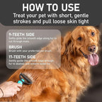 Maxpower Planet Hair Brush - Double Sided Shedding, Dematting Undercoat Rake for Dogs and Cats - Extra Wide Dog Grooming Brush, Reduce Shedding by 95%, Turquoise