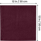 Utopia Towels 24 Pack Cotton Washcloths Set, 100% Ring Spun Cotton, Premium Quality Flannel Face Cloths, Highly Absorbent and Soft Feel Fingertip Towels, Burgundy