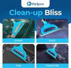PetLovers EzLint Mega 52" Carpet Rake & Pet Hair Removal Tool – Dog & Cat Hair Remover Broom with Adjustable Handle & Extra Wide Head for Carpets, Rugs & Stairs Ocean Blue