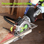 WORKPRO 20V Cordless Mini Circular Saw, 4-1/2" Compact Wireless Circular Saw 4.0Ah Battery, Fast Charger, 3 Blades, 4500RPM, Laser Guide, Max Cutting Depth 1-11/16"(90°), 1-1/8"(45°)