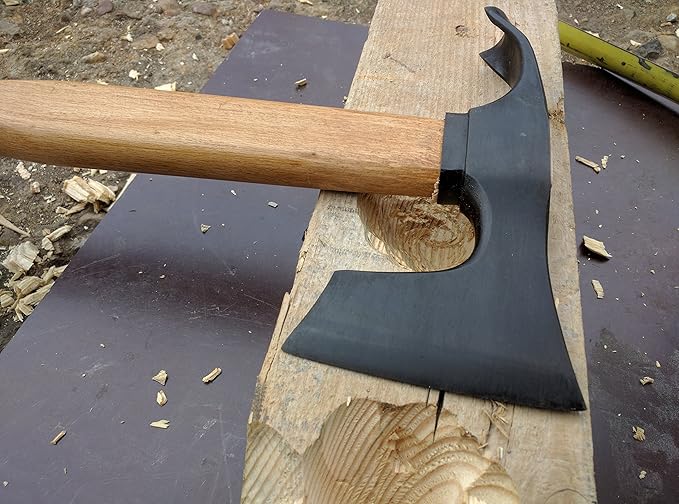 Elegant Small Bearded Hatchet/Axe Combined with Curved Adze Blade - Bowl Makers Tool- Rare!!!