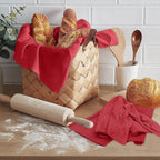 RUVANTI Flour Sack Towels 12 Pack 28 x 28 Inches, Ring Spun 100% Cotton Dish Towel, Machine Washable, Absorbent - Flour Sack Kitchen Towels for Drying and Cleaning - Red