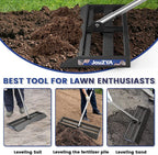 Lawn Leveling Rake 30x10 inch, Lawn Leveler Tool with Stainless Steel, 80" Extended Handle, Heavy-Duty for Garden, Golf Course, and Farm