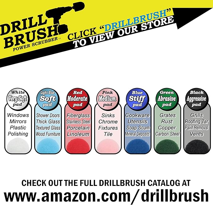 Kitchen Accessories - Cleaning Supplies - Drill Brush - Spin Scrubber - Oven Cleaner - Stove Top Cleaner - Pots and Pans - Kitchen Sink - Hard Water Stain Remover - Drill Attachment Power Scrubber
