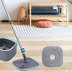 6 Pack Microfiber Mop Head Replacement, Compatible with True & Tidy SPIN-800 TrueClean Mop M16 Spin Mop, Square Microfiber Mop Pads, Grey, Microfiber, Felt
