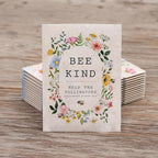 Bentley Seed Co. | Bee Kind Pollinator Flowers | Beautiful Bee Art Kraft Look Seed Packets | Environmental Favors Cards for Guests | Wildflower Mix Seed Packets | Eco-Friendly Hand Out Gift | 25 Pack