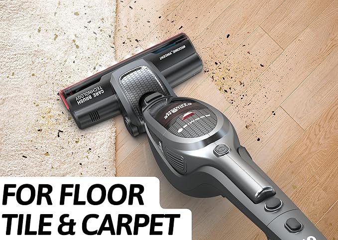 Roomie Tec SlimVac Cordless Vacuum Cleaner for Home – 2200mAh Battery, High Suction Power, Lightweight 2-in-1 Handheld with Bagless Filter, 6 LED Headlights and Auto Recharge Station - Vincent