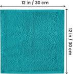 Utopia Towels 24 Pack Cotton Washcloths Set, 100% Ring Spun Cotton, Premium Quality Flannel Face Cloths, Highly Absorbent and Soft Feel Fingertip Towels, Turquoise