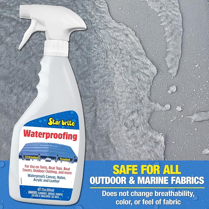 STAR BRITE Waterproofing Spray, Waterproofer + Stain Repellent + UV Protection for Boat Covers, Car Covers, Bimini Tops, Tents, Jackets, Backpacks, Boots, Awnings, Patio Covers & More