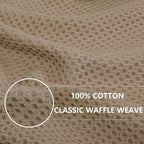 Homaxy 100% Cotton Waffle Weave Kitchen Dish Cloths, Ultra Soft Absorbent Quick Drying Dish Towels, 12 x 12 Inches, 8-Pack, Tan