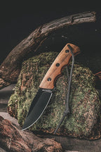 Fixed Blade Knife with Sheath, Wood Handle Full Tang Bushcraft and Camping Knife for Outdoor, Gift for Husband, Father, Friend