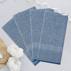 Homaxy Premium Kitchen Towels(18”x 28”, 12 Pack), Large Cotton Kitchen Hand Towels, Flat and Terry Dish Towels, 380 GSM Highly Absorbent Tea Towel Set with Hanging Loop, Navy Blue