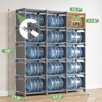 REIBII Bookshelf, DIY Tall Bookcase, 15 Grey Cube Storage Organizers for Bedroom Office Living Room Closet, 11.8" D x 47.2" W x 59" H