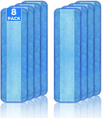8-Pack Microfiber Cleaning Pads, 18-Inch Microfiber Mop Pads Compatible with Bona Mop, Washable and Reusable Mop Pad Refills for Hardwood Tile Laminate Floors