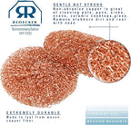 Redecker Copper Thread Pot Scrubber, Woven Copper Scouring Pads, 2 Pack Kitchen Scrubber for Pots Pans Sink Stove Stainless Steel, 3 in Diameter, Made in Netherlands