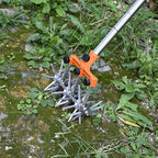 Rotary Cultivator Garden Rotary Tiller Adjustable Stainless Steel Poles Hand Tiller for Soil Mixing or Reseeding Grass Lawn Tiller Total Length 57 Inch