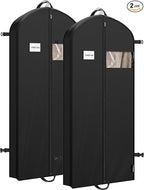 Simple Houseware 2 Pack 60'' Travel Garment Bag for Suits, Dresses, Coats, Tuxedos, Heavy Duty 300D Polyester
