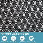 Polecasa Diamond Mesh Laundry Bags, 24 x 36 inches Heavy Duty Mesh Laundry Bag with ID Tag and Drawstring Closure, Large Laundry Hamper Liner, Washable Laundry Bags for Travel, Sports, Dorms (Black)