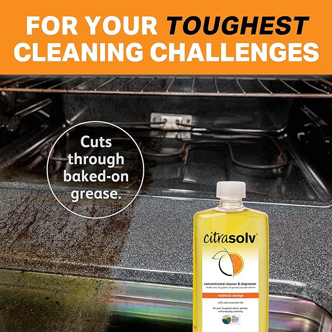 Citra Solv Concentrated Cleaner & Degreaser, Deodorizer, Home & Outdoor, Adhesive Remover, Natural Orange Oil 16 fl oz (12)