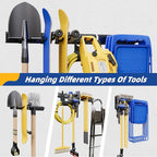 Garage Tool Organizer Wall Mount, 48" Garage Wall Organizer, Heavy Duty Garden Tool Organizers with Adjustable Hooks, 400 lbs Garages Organization, Anti-Rust Garden Tool Storage Rack for Yard and Shed
