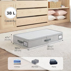 GRANNY SAYS Under Bed Storage, Underbed Organizer with Zipper Lid for Bedroom, Grey Clothing Storage Bins for Blankets, Clothes, Shoes, 2 Pack