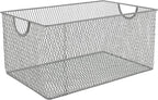 YBM HOME Kitchen Pantry Organizer Wire Basket for Shelves, Cabinets, Pantry, Countertop, Mesh Open Storage Bin Metal Basket for Organizing Food Supplies, 13.3x8.5x6.5
