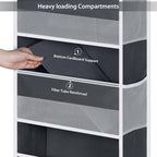 Univivi Over The Door Organizer with 6 Side Mesh Pockets, 5 Shelf Door Hanging Organizer Large Capacity Door Storage for Closet Nursery Bedroom Dorm and Baby Essential