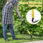 Garden Hoe Tool, 63 Inch L Shaped Hoe Garden Tools with Adjustable Long Handle for Weeding, Loosening Soil,Trenching, Heavy Duty Crack Crevice Weeding Hoe Hand Garden Tools for for Gardening Planting