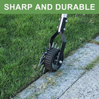 Wheel Rotary Edger Lawn Tool, Grass Edge Trimmer, Sidewalk Manual Lawn Edger, Strong 3 Sections Stainless Steel Handle with Cushion Grip, 58.3-Inch