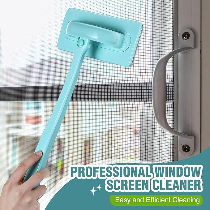 Mesh Screen Cleaner, Detachable Window Cleaning Brush, Dry and Wet Dual Use Tool with Screen Washing Equipment, Perfect for Easy and Efficient Window Cleaner Tool Maintenance(3 Pack)