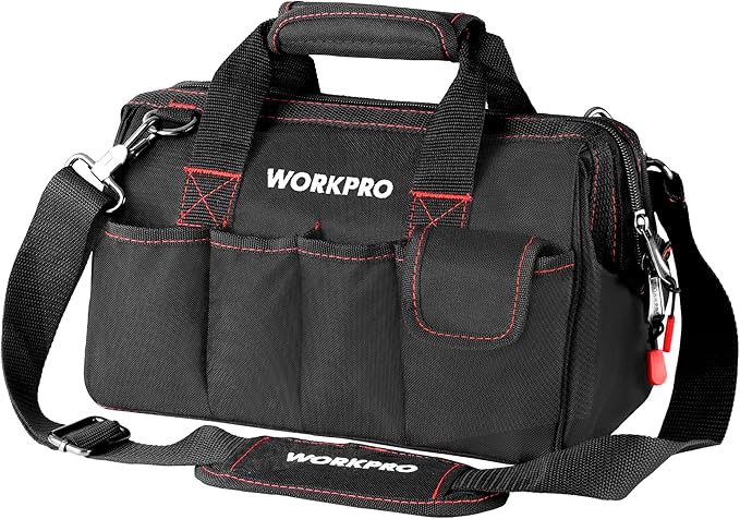 Workpro 12-inch Close Top Wide Mouth Storage Tool Bag, W081020A