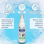 LivePure Anti-Allergen 3 OZ Fabric Spray for Household Surfaces. Plant-Based Allergy Spray for Dust Mites and Pet Dander. Fragrance Free - 5 Pack
