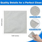 JOYMOOP Dual-Sided Silver Microfiber Cleaning Cloth, Reusable Non-Scratch Dishwashing Rag, Multipurpose Scrubbing Pads for Kitchen, Glass, Stainless Steel