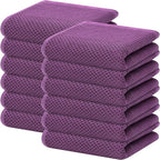 Homaxy 100% Cotton Waffle Weave Kitchen Dish Towels, Ultra Soft Absorbent Quick Drying Cleaning Towel, 13 x 28 Inches, 12-Pack, Purple