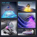 uwant Mattress Vacuum Cleaner, 16Kpa 450W Bed Vacuum Cleaner with 253.7nm UV-C Light, 149°F Heat, 36000 RPM/Min Tapping, HEPA Filter & Ultrasonic, Handheld Vacuums for Bed, Sofa, Couch, Crib, Set of 1