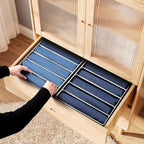 Jeans Organizer - Wardrobe Clothes Organizer with 5 Cells, Closet Organizers and Storage for Jeans, Sweater, Pants Organizers for Closet, Shelves, 4 Pack (Black)