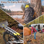 Metal Garden Rake, 6FT Rake for Leaves Lawns, 25 Metal Tines 18 inch Wide with Adjustable Handle Heavy Duty Yard Leaf Rakes for Gardening