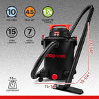 Shop-Vac 5430115 Wet/Dry Vacuum, 10 Gallon, Black, 4.5 Peak HP, 1-7/8 Inch Diameter x 7 ft Hose, 15 ft Cord, Ideal for Jobsite, Garage, Workshop & Home