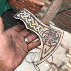 WHS201 Viking Axe Head, Custom Hand Forged Viking Axe Real Head, Tomahawk Viking Hatchet Beared Camping Axe Blade, 5160 HIGH Carbon Steel Blade, Viking Gift for Him - Christmas Gift (Smoked)