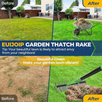 Garden Rake 51" – Dual-Sided Shrub Rake with 13" Sharp Metal Tines, Lightweight Multi-Purpose Yard Tool, Reversible Head for Lawn, Soil, Shrub, Mulch & Leaf Cleanup